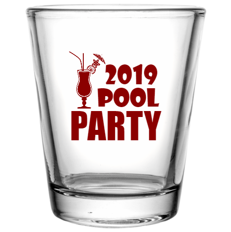 Pool Party 2019 Custom Clear Shot Glasses- 1.75 oz. Style 107325