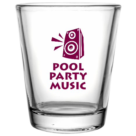 Pool Party Music Custom Clear Shot Glasses- 1.75 oz. Style 107020