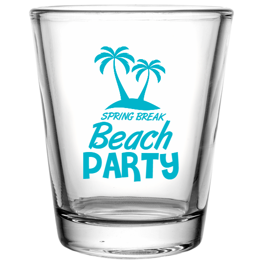 Spring Break Beach Party Custom Clear Shot Glasses- 1.75 oz. Style 116150