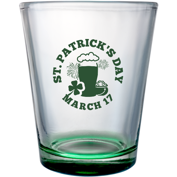 St. Patrick's Day Custom Clear Shot Glasses- 1.75 oz. Style 116678