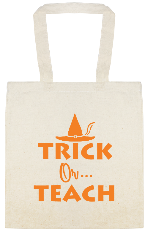Halloween Trick Or Teach Custom Everyday Cotton Tote Bags Style 143453
