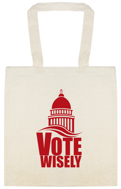 Political V Ote Wisely Custom Everyday Cotton Tote Bags Style 122987