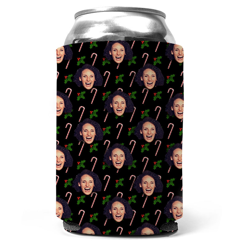 Custom Christmas Candy Cane Can Cooler