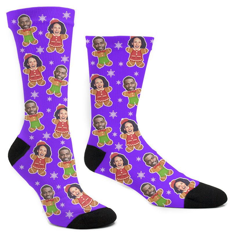 Custom Christmas His And Hers Gingerbread Socks