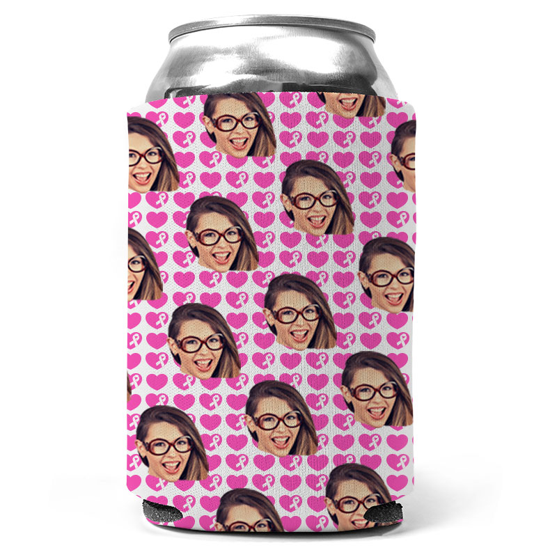 Custom Hearts And Ribbon Can Coolers