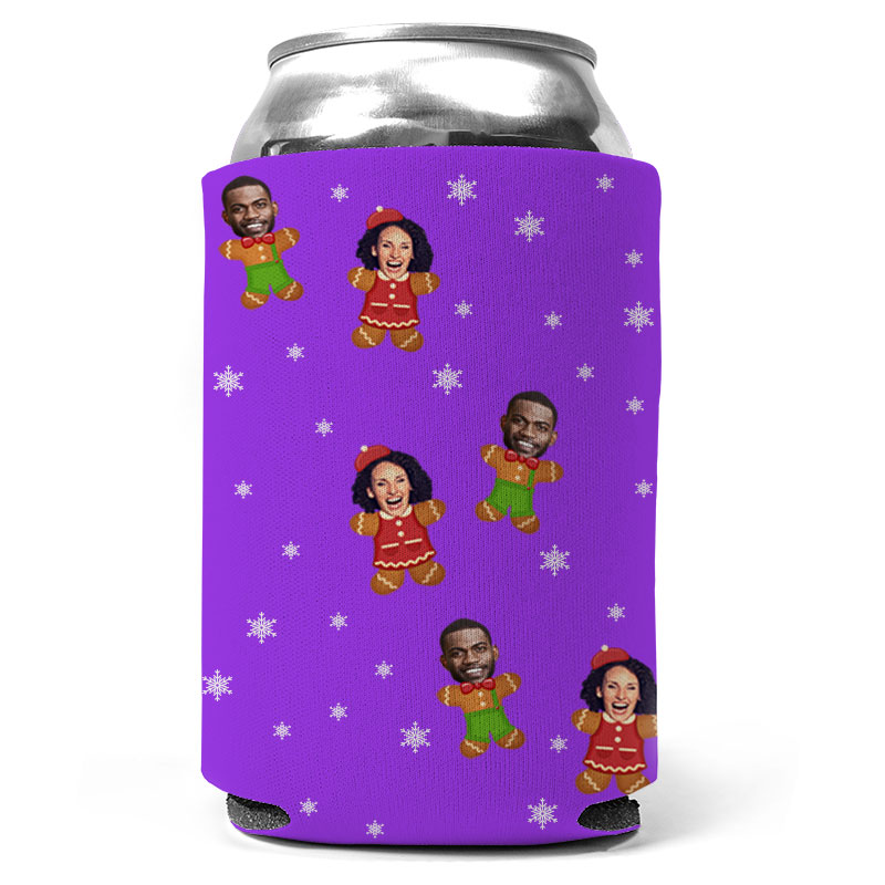 Custom His And Hers Gingerbread Can Coolers
