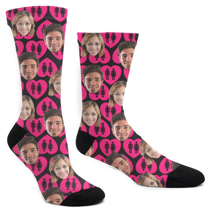Custom His And Hers Heart Socks