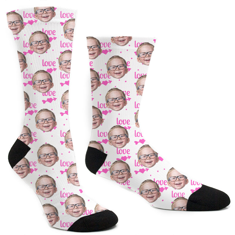 Custom Love And Hearts Socks