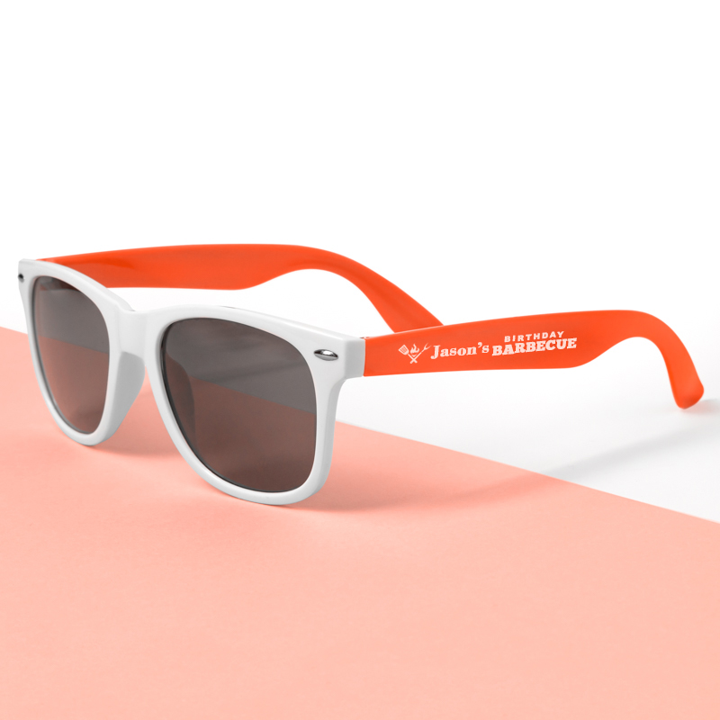 Custom White Frame Plastic Sunglasses | Sunglasses - 24HourWristbands.Com
