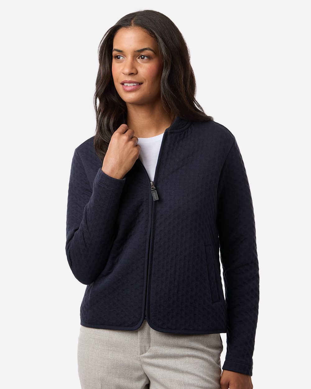 Devon & Jones Women's Berkeley Textured Full-Zip Jacket - DG740W