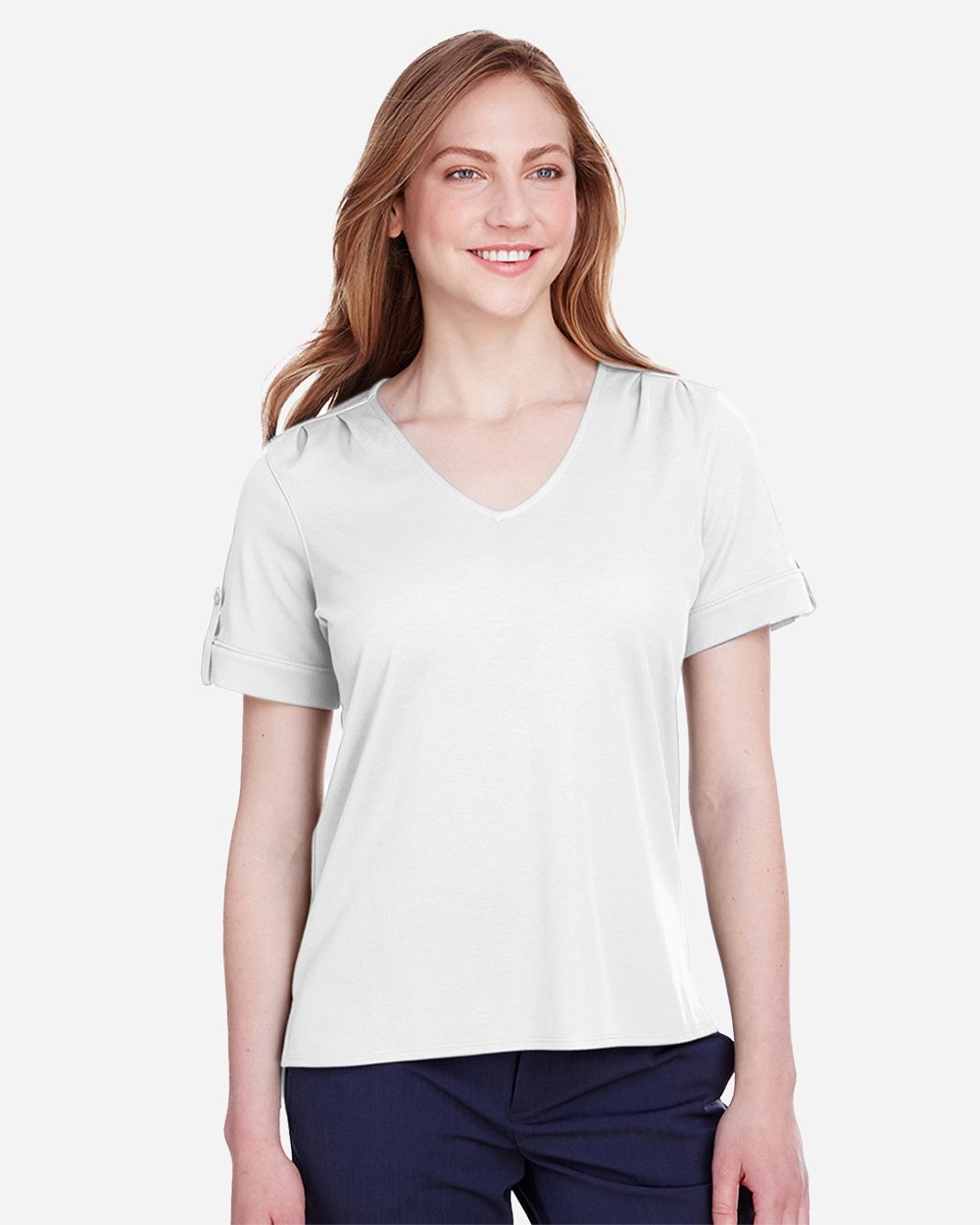 Devon & Jones Women's CrownLux Performance&reg; Plaited Rolled Sleeve Shirt - DG20WB