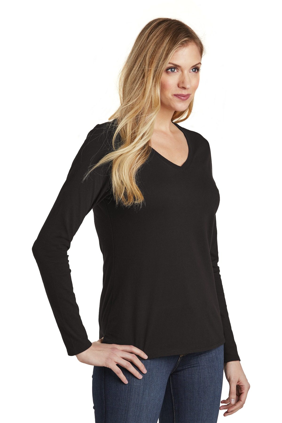 District Women's Very Important Tee Long Sleeve V-Neck.