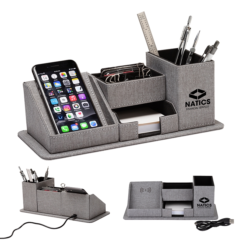 Essentials Amridge Wireless Charging Desk Organizer