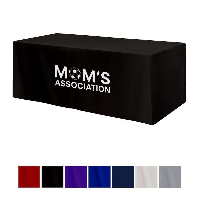 Fitted Poly/Cotton 3-sided Table Cover - Fits 8' Standard Table