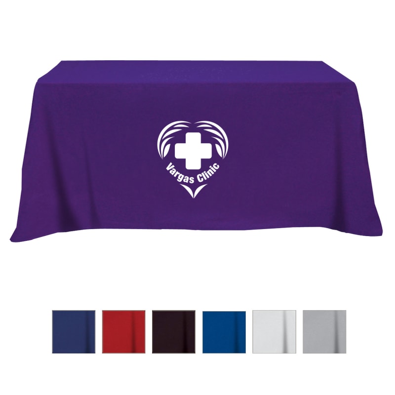 Flat Poly/Cotton 4-sided Table Cover - Fits 6' Standard Table