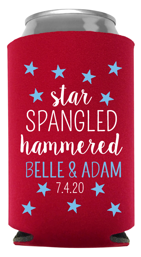 Fourth Of July Wedding Full Color Foam Collapsible Coolies Style 110221
