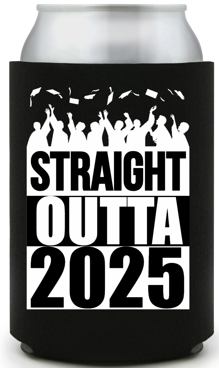 Straight Outta 2025 Full Color Foam Collapsible Coolies All Over Print Style 171302