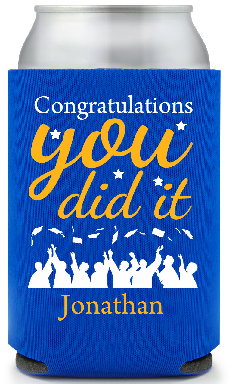 Congratulations You Did It Full Color Foam Collapsible Coolies All Over Print Style 171295
