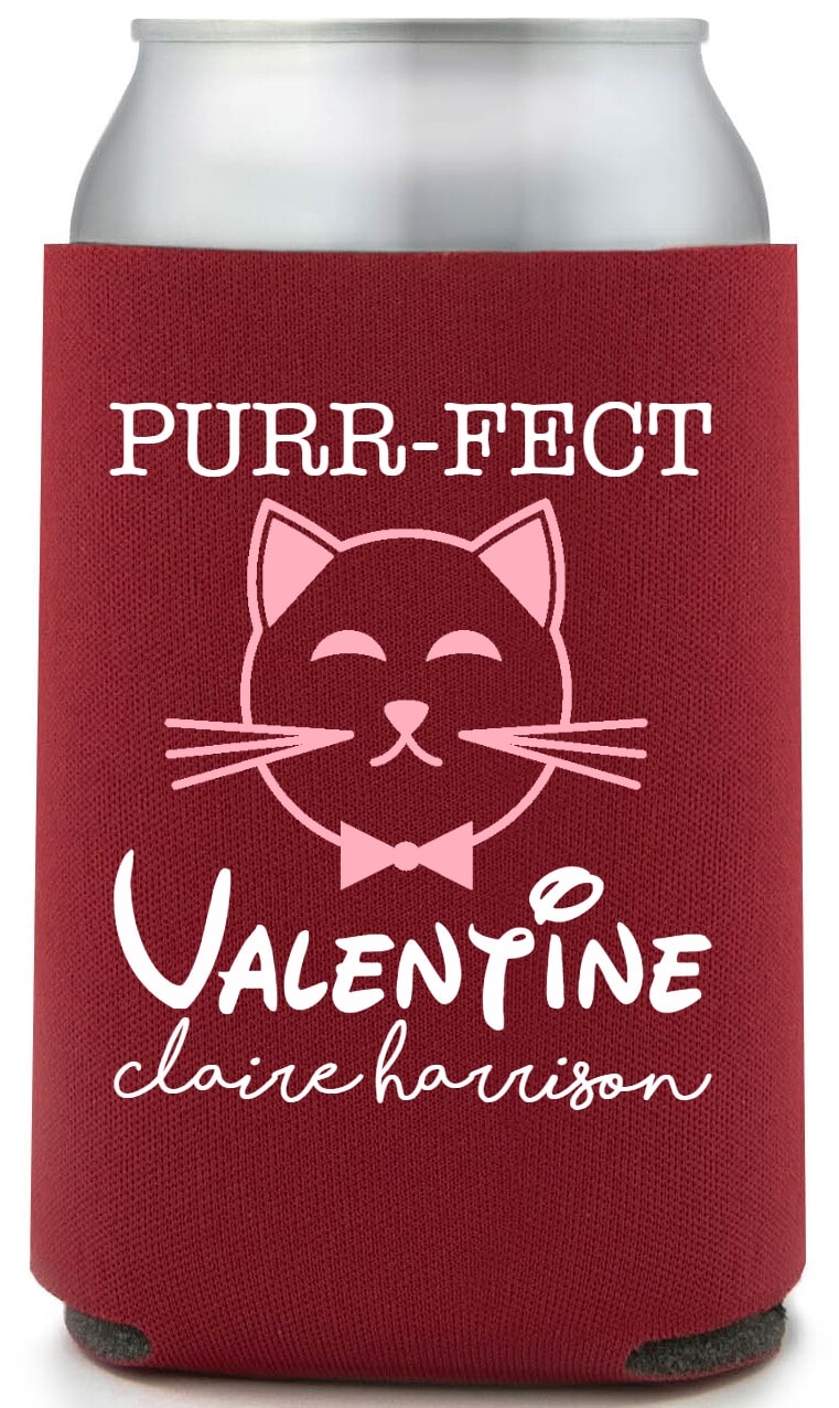 Purrfect Valentine Claire Harrison Full Color Foam Collapsible Coolies All Over Print Style 169601