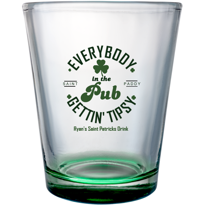 Gettin' Tipsy St. Patrick&rsquo;s Clear Shot Glass