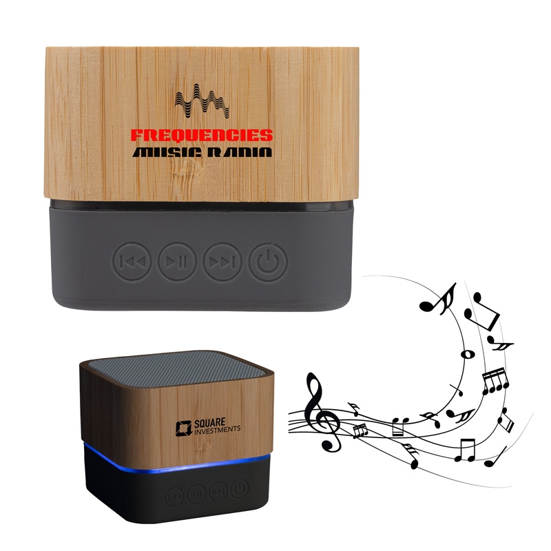 Giftcor Cadence Bamboo Wireless Light-Up Speaker