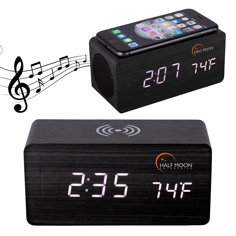 Giftcor Opus Wireless Charging Speaker W/ Clock