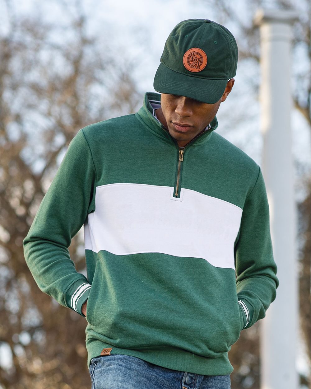 Holloway Men's All-American Fleece Colorblocked Quarter-Zip Sweatshirt - 229565