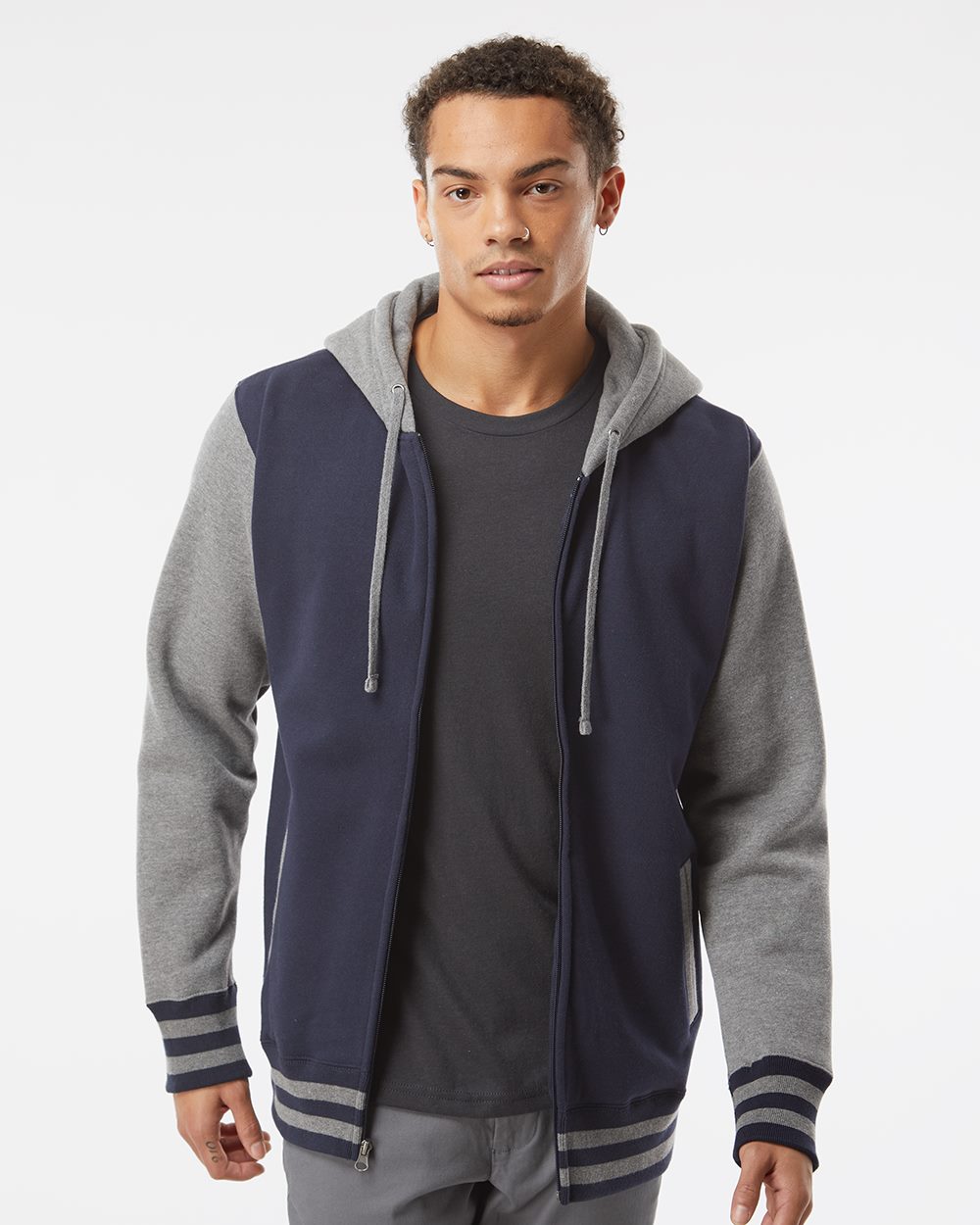 Independent Trading Co. Unisex Heavyweight Varsity Full-Zip Hooded Sweatshirt - IND45UVZ