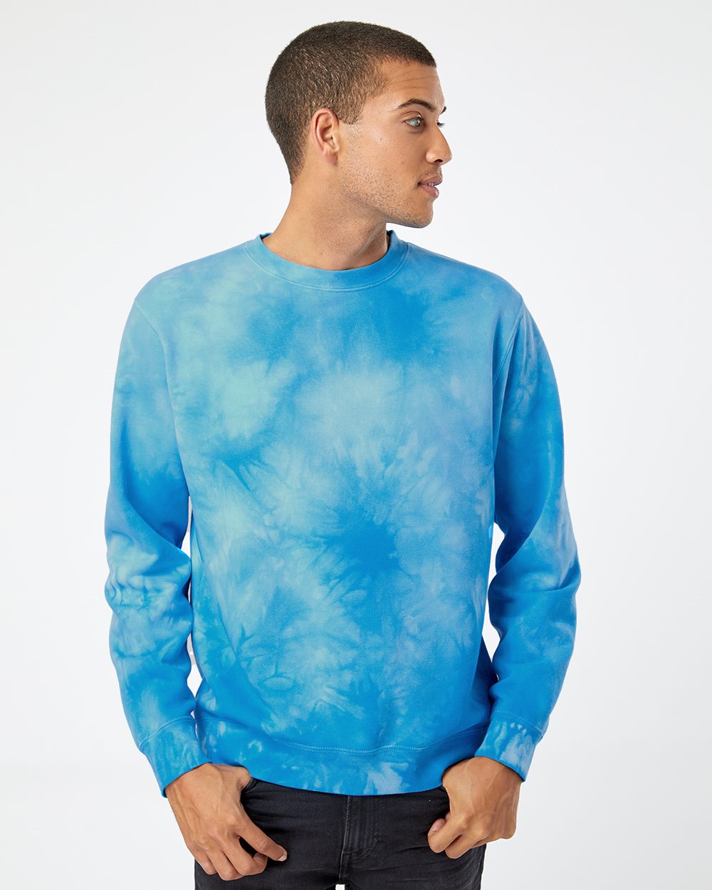 Independent Trading Co. Unisex Midweight Tie-Dyed Crewneck Sweatshirt - PRM3500TD