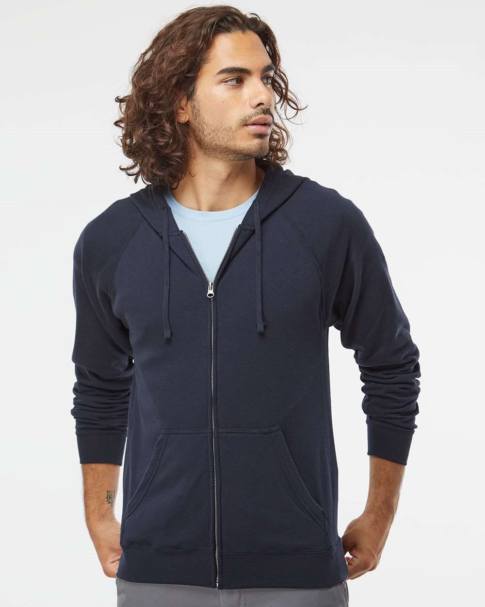 Independent Trading Co. Unisex Special Blend Raglan Full-Zip Hooded Sweatshirt - PRM33SBZ