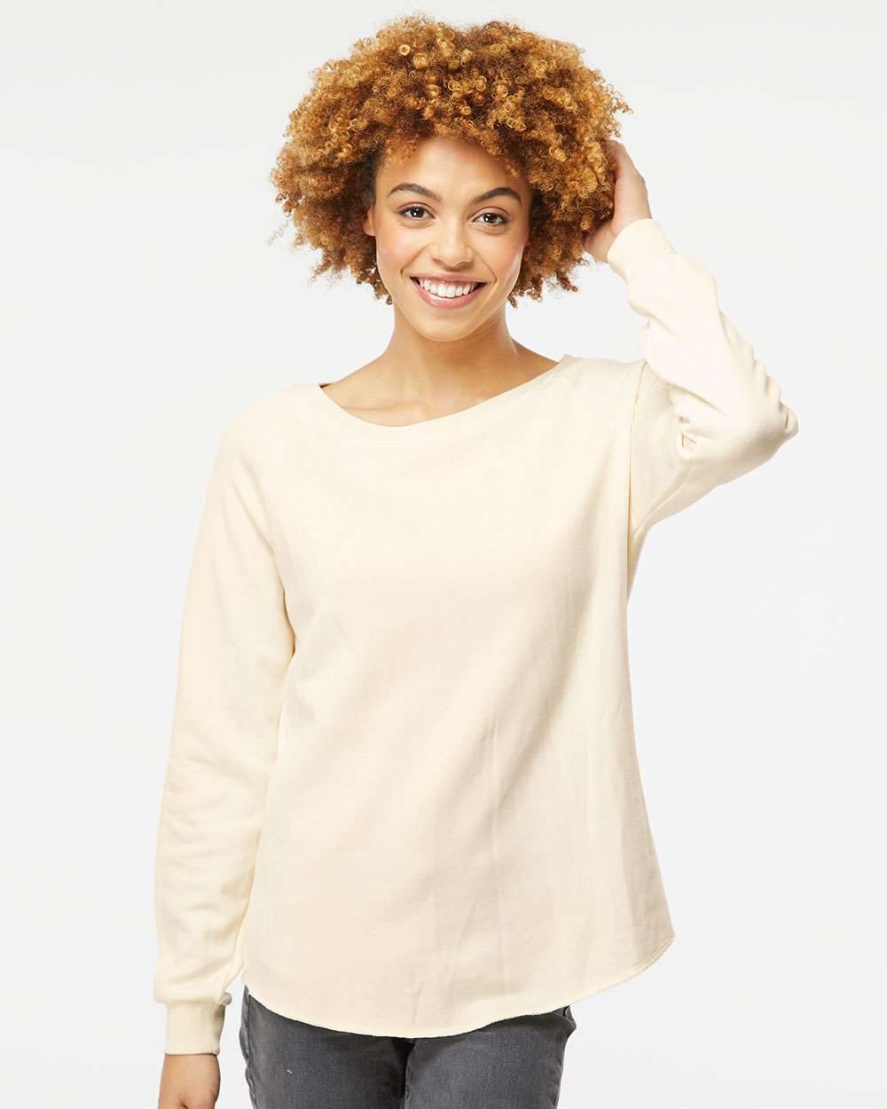 Independent Trading Co. Women's California Wave Wash Crewneck Sweatshirt - PRM2000