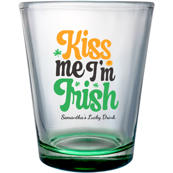 Kiss Me I&rsquo;m Irish St. Patrick&rsquo;s Clear Shot Glass