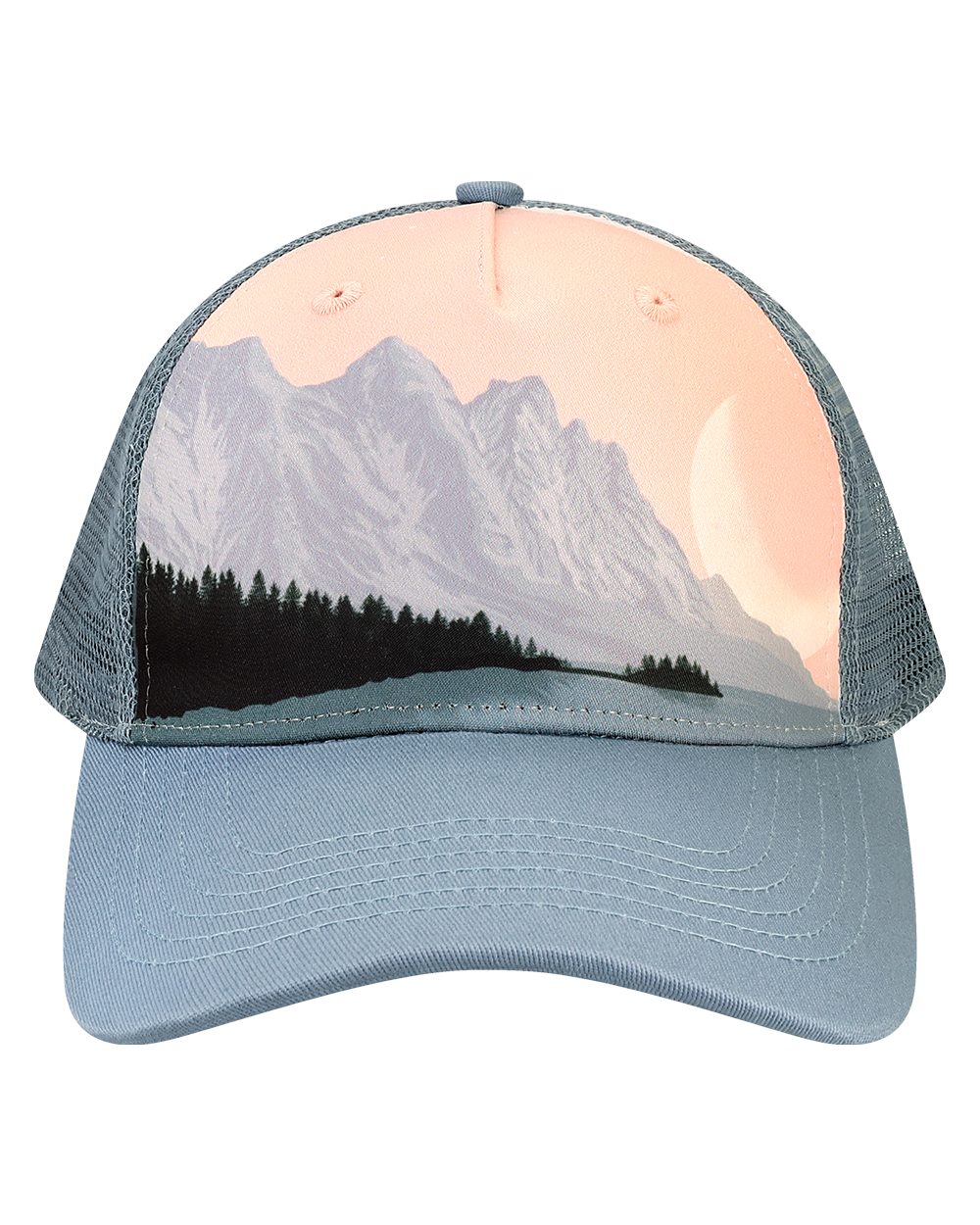 LOCALE Printed Five-Panel Trucker Cap - 5PTKR