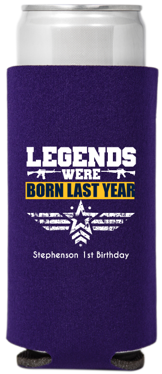 Legends Were Born Last Year Birthday Full Color Slim Can Coolers