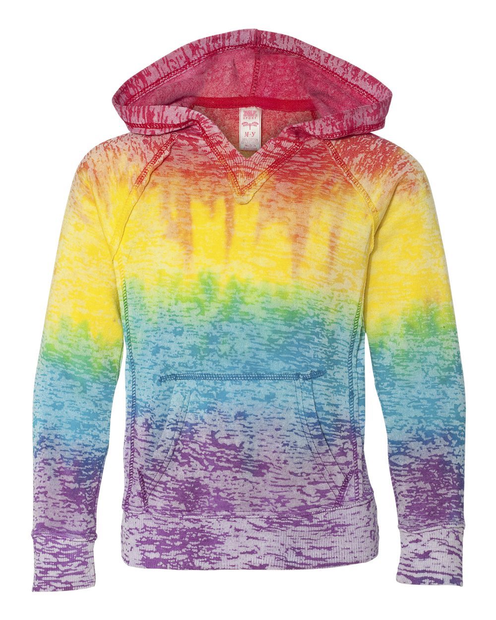 MV Sport Girls&rsquo; Courtney Burnout V-Notch Hooded Sweatshirt - W1162Y