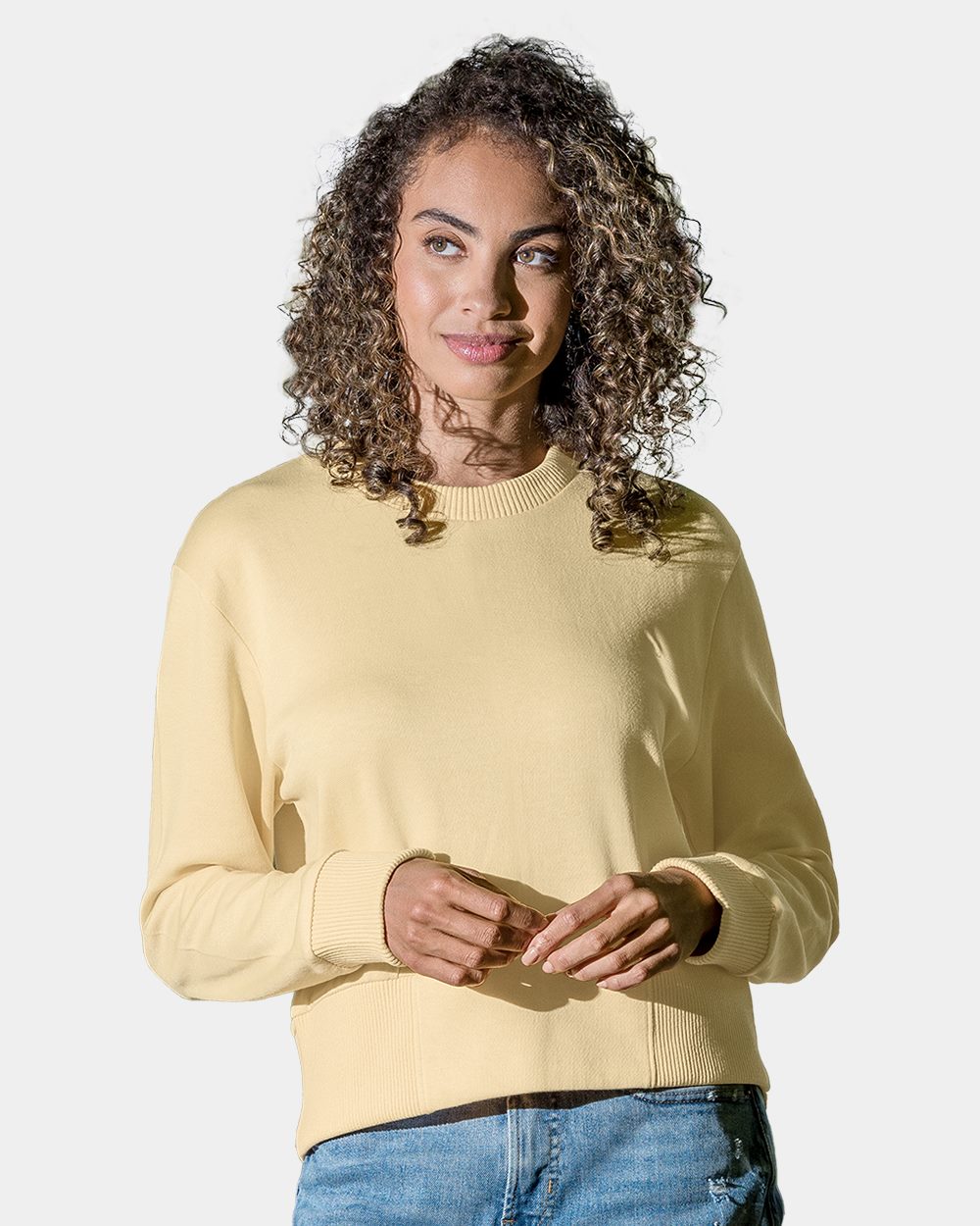 MV Sport Women's Romi Cloud Fleece Crop Crewneck Sweatshirt - W22106