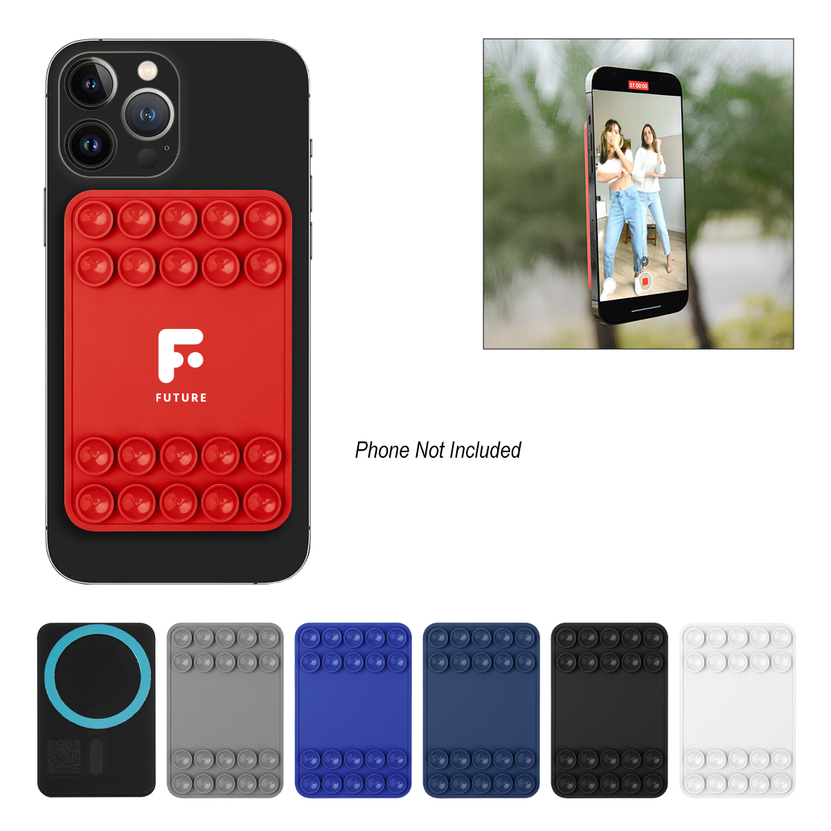 Magnetic Silicone Suction-Cup Phone Mount