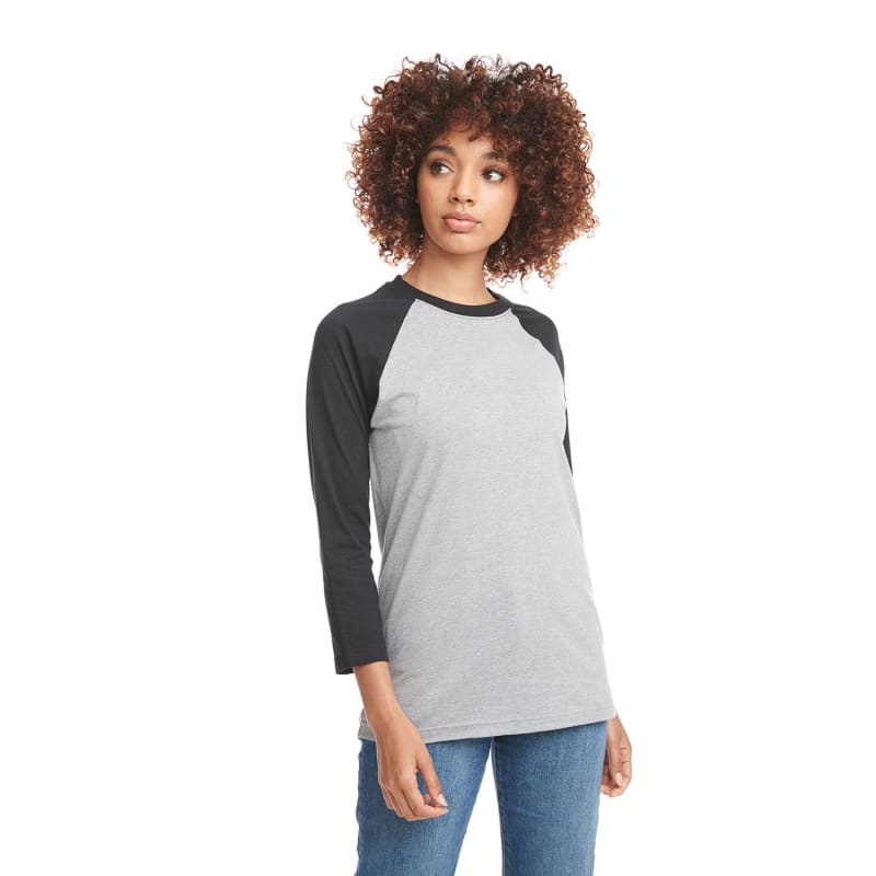 Next Level Apparel Unisex CVC 3/4 Sleeve Raglan Baseball T-Shirt