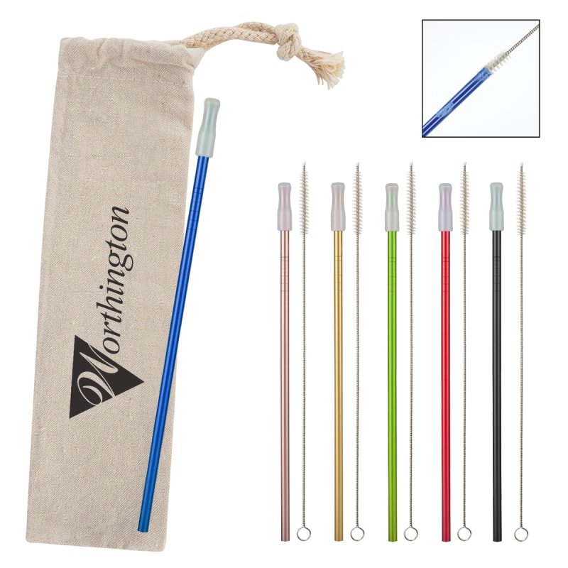 Park Avenue Stainless Straw Kit With Cotton Pouch