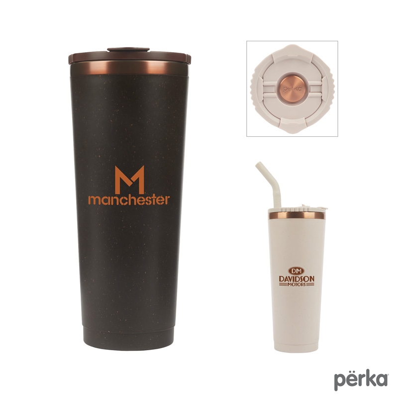 Perka Perka® Barbarossa 24 Oz. Recycled Steel And Coffee Grounds Tumbler