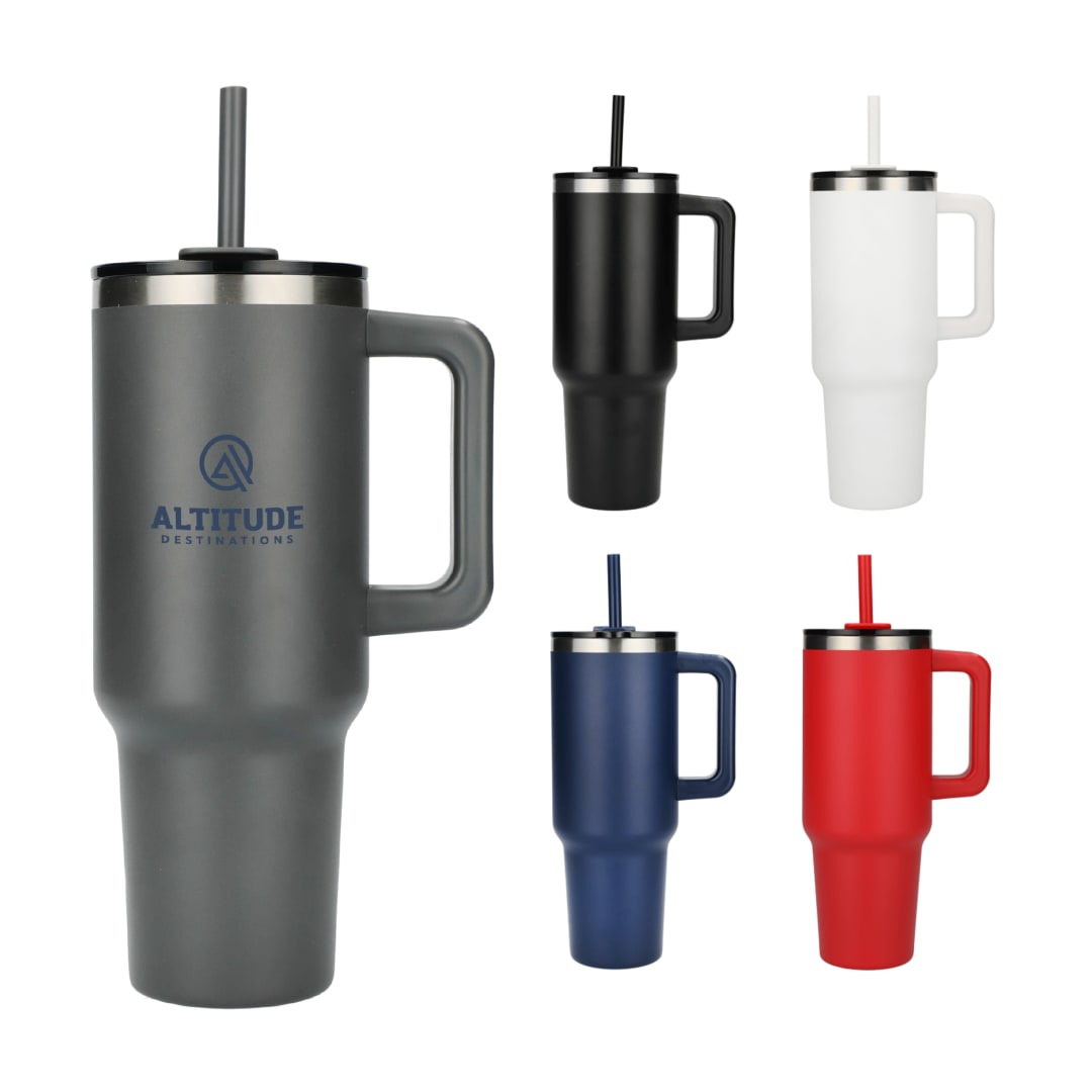 Pinnacle Recycled Travel Tumbler With Straw 40oz