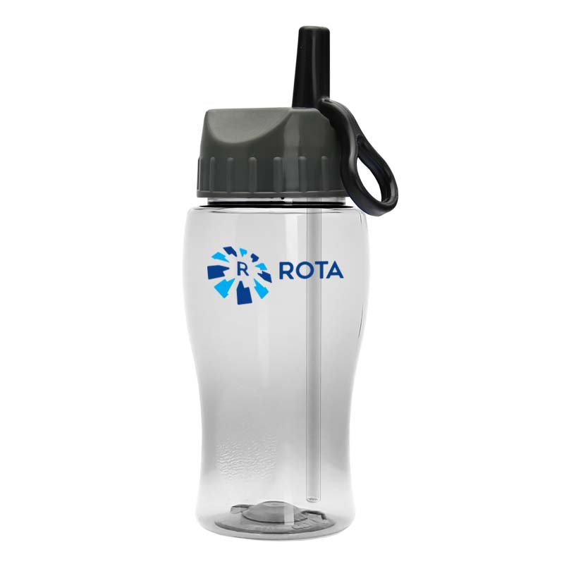 Poly-Pure Jr. - 18 Oz. Transparent Bottle With Ring Straw