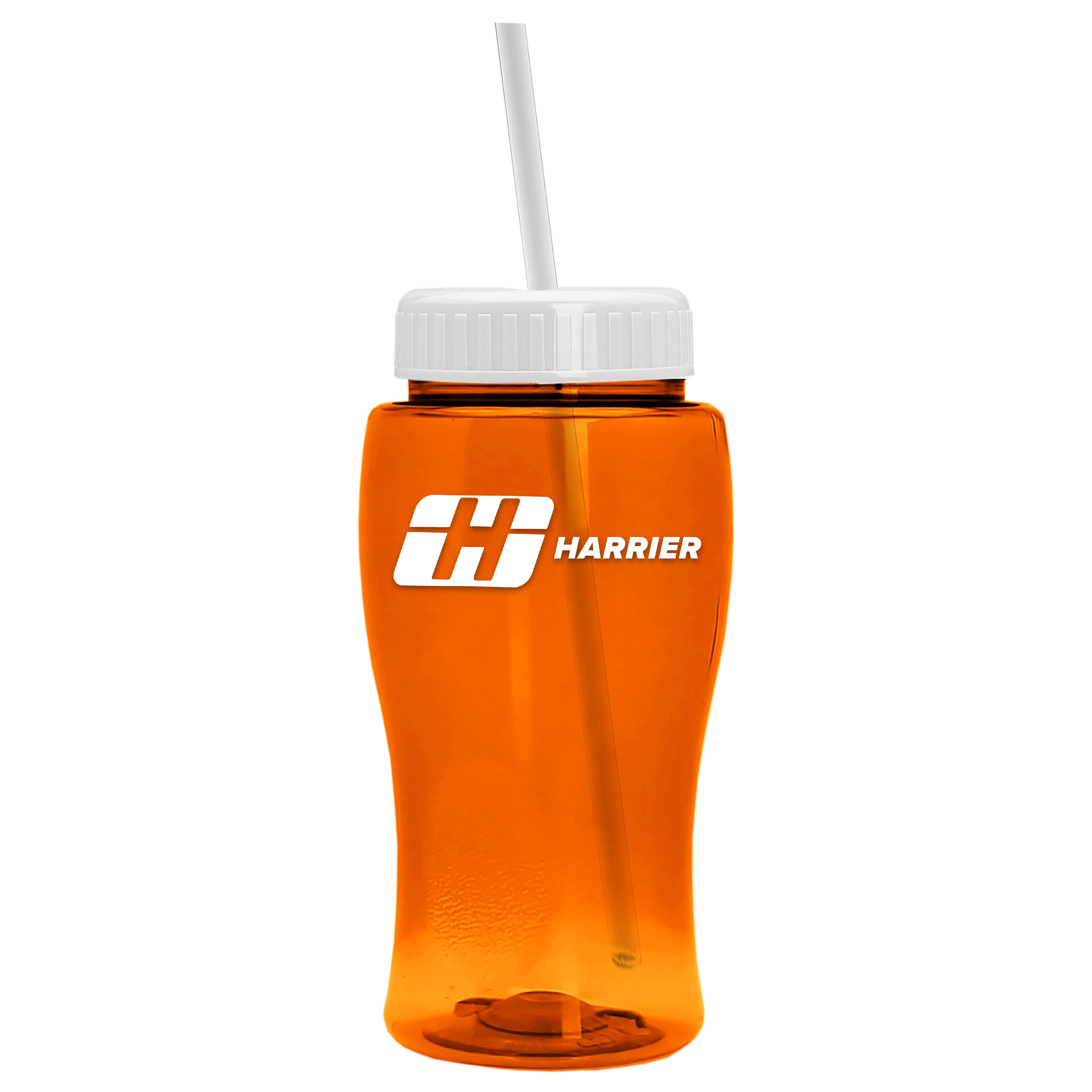 Poly-Pure Jr. - 18 Oz. Transparent Bottle With Straw