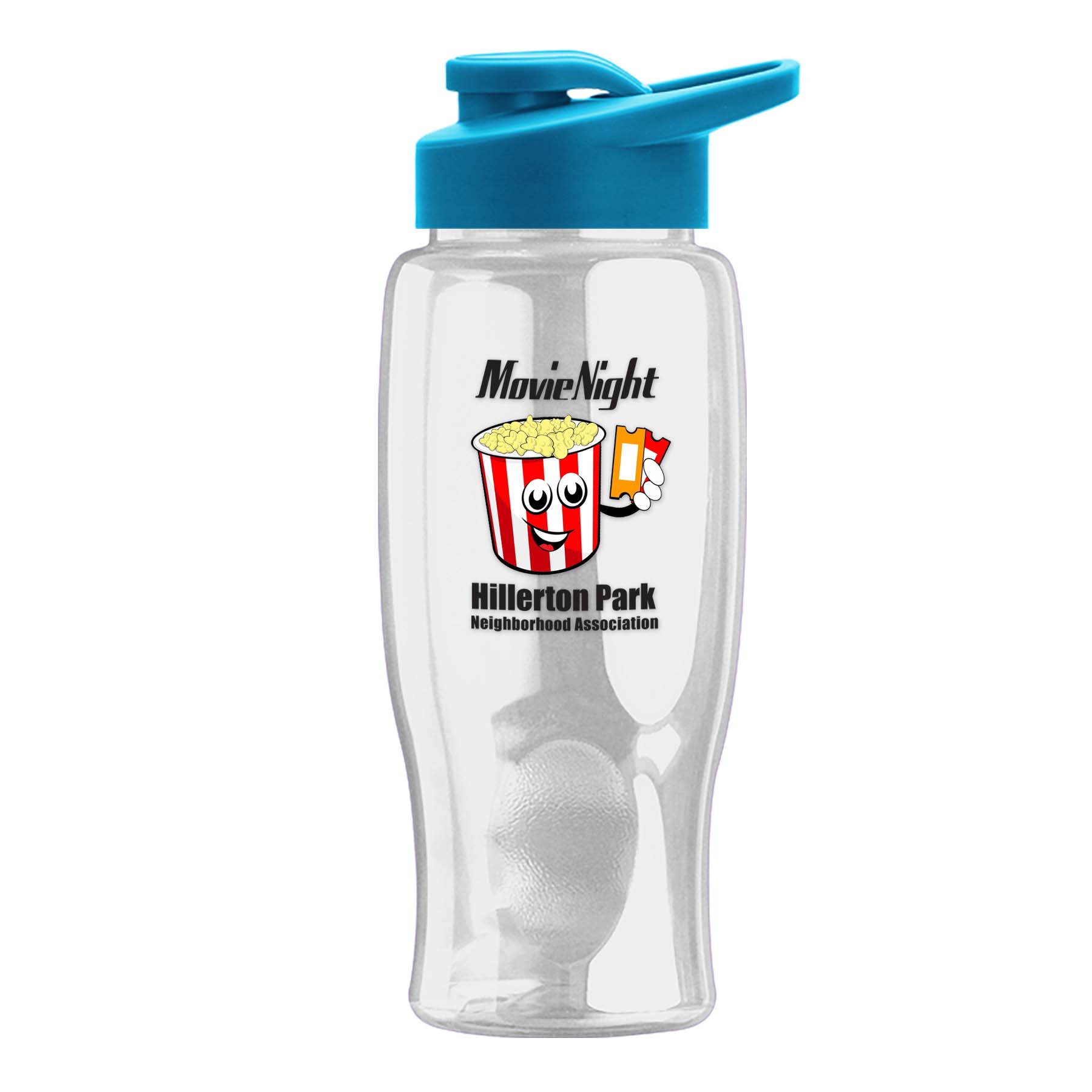 Poly-pure - 27 Oz. Transparent Bottle With Drink Thru And Digital Imprint