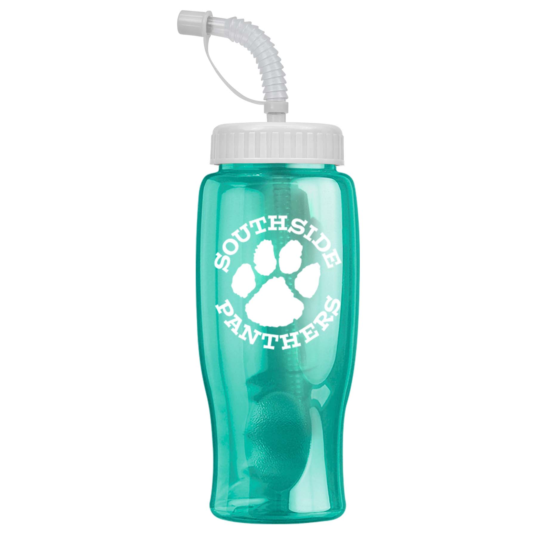 Poly-pure - 27 Oz. Transparent Bottle With Straw