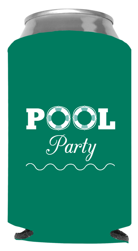 Pool Party Full Color Foam Collapsible Coolies Style 106033