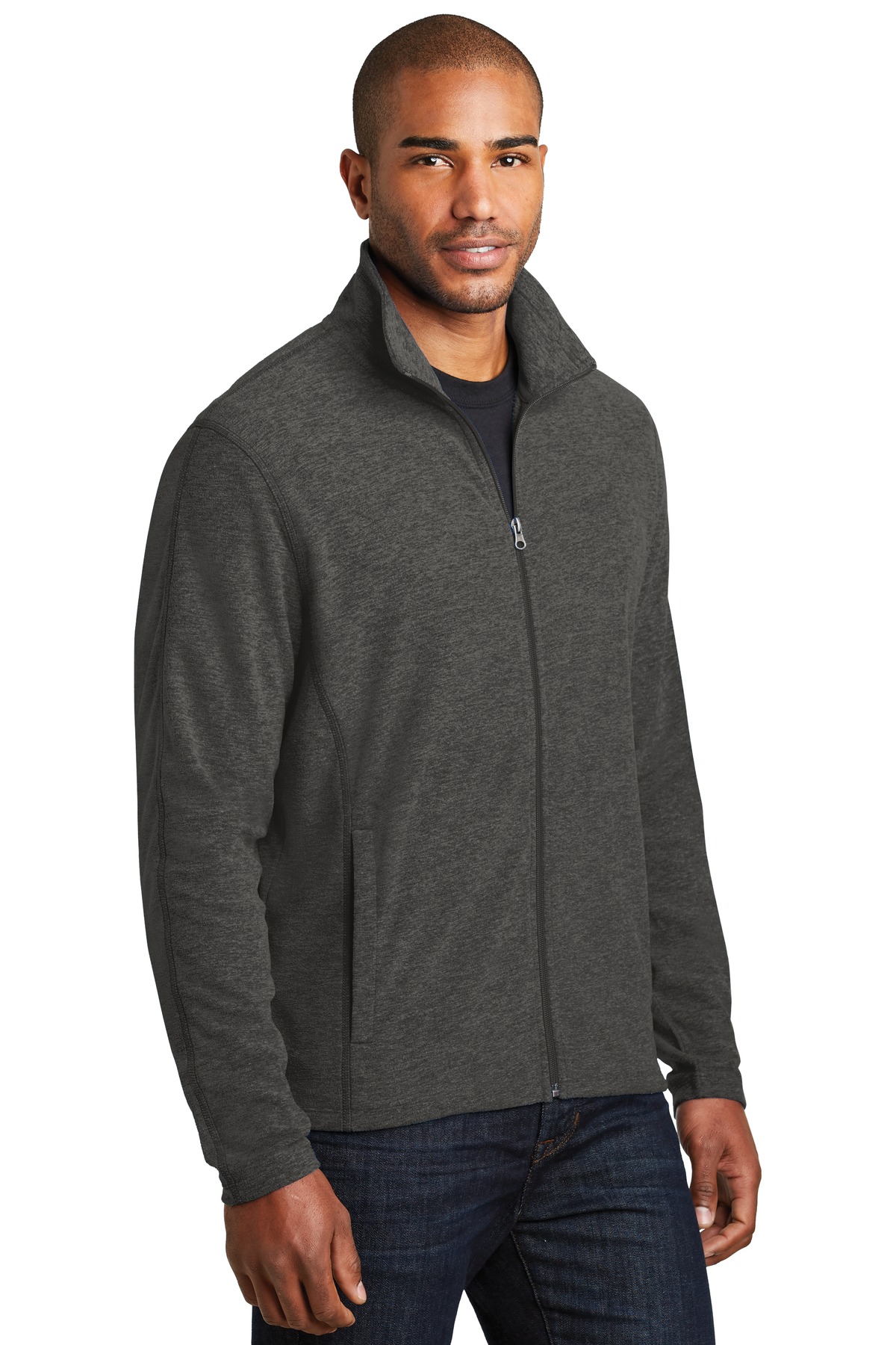 Port Authority Heather Microfleece Full-Zip Jacket.