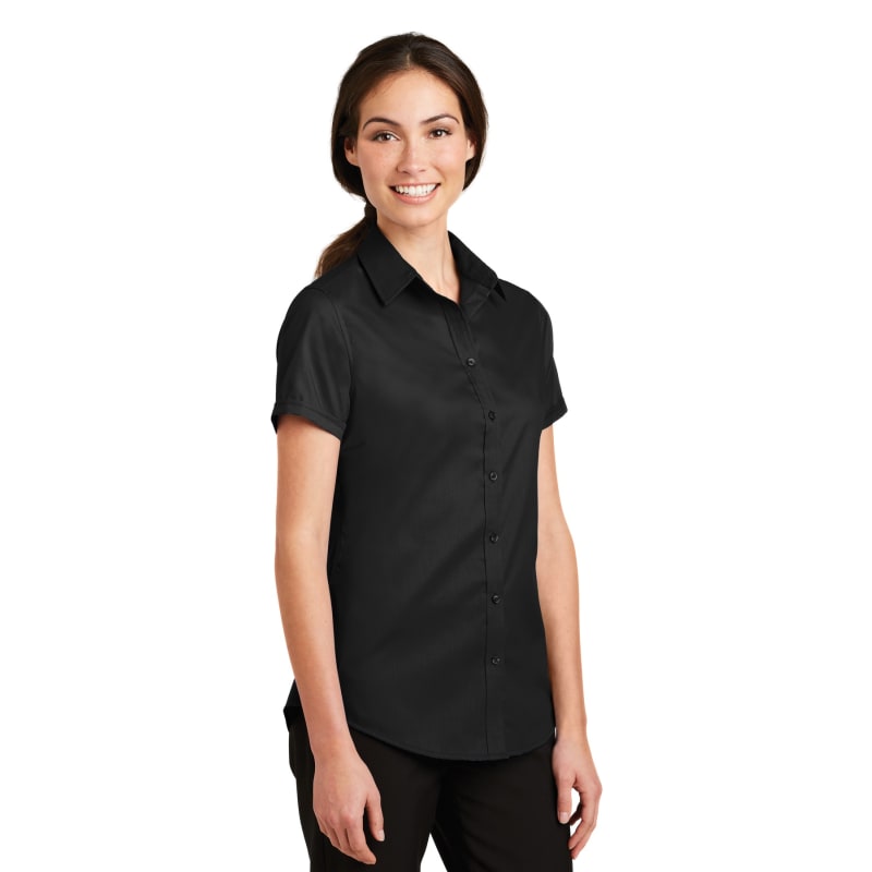 Port Authority Ladies Short Sleeve SuperPro Twill Shirt.