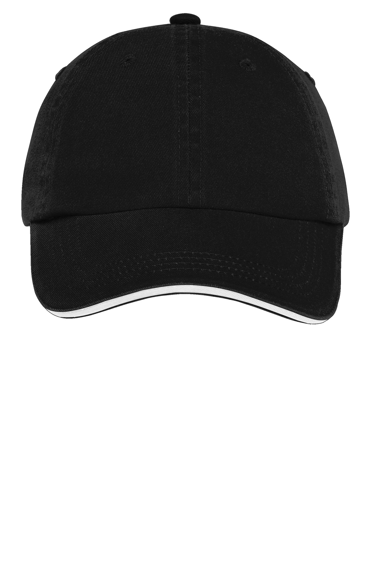 Port Authority Sandwich Bill Cap With Striped Closure.