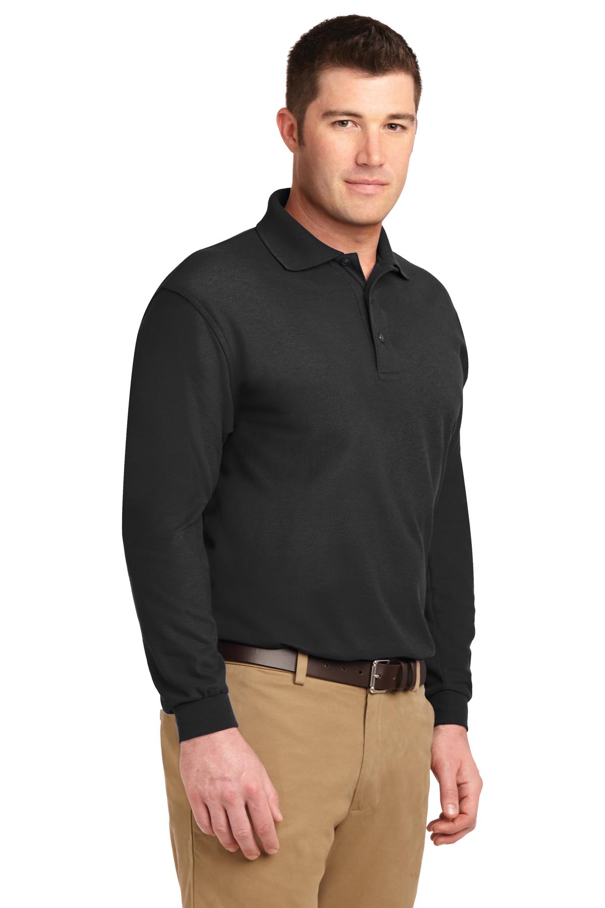 Port Authority Silk Touch Long Sleeve Polo.